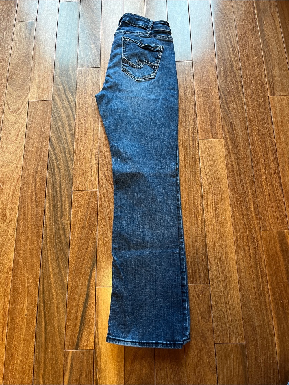 Silver Suki Slim Jeans Women Straight-Leg Dark Blue Denim